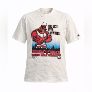 Vintage 1996 Starter Chicago Bulls 'NBA Champs' Logo T-Shirt Made in USA Size L‌